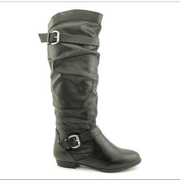 Rampage women’s black knee flat boots - Picture 3 of 3